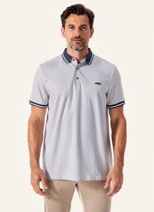 Polo jersey audinys trumpas rankovės mėlyna DELAHAYE vyras