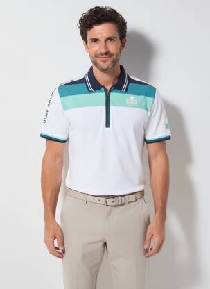 Polo jersey audinys trumpas rankovės baltas DELAHAYE vyras