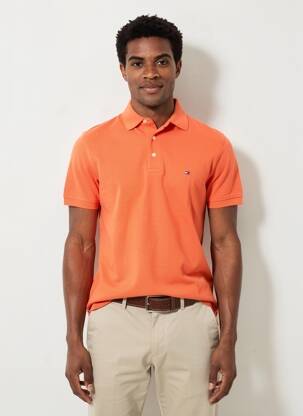 Polo tamprumas trumpas rankovės oranžinė TOMMY HILFIGER vyras
