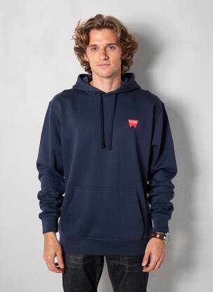 Kapišonas floqué serigrafija ilgos rankovės mėlyna WRANGLER vyras
