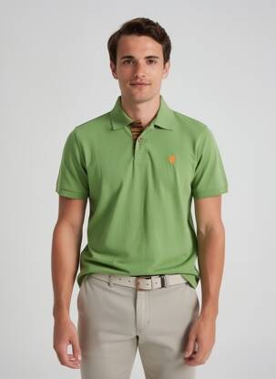 Polo jersey audinys trumpas rankovės žalias DIKE vyras