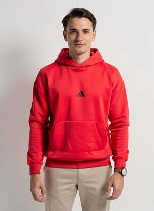Kapišonas jersey audinys ilgos rankovės raudona ADIDAS vyras