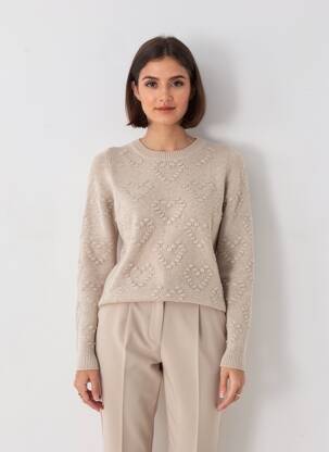 Megztinis chinamas audinys ilgos rankovės rudas H&M moteris