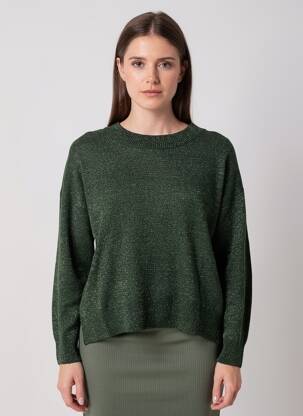 Megztinis tamprumas ilgos rankovės žalias H&M moteris