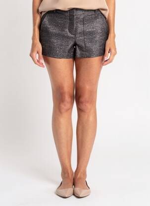 Šortas užtrauktukas po atvartu su kabliu normala dydis juodas BCBGMAXAZRIA moteris