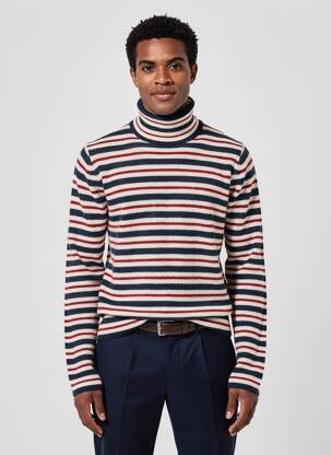 Megztinis su aukštu kaklu centrinė iškirptė ilgos rankovės mėlyna TOMMY HILFIGER vyras