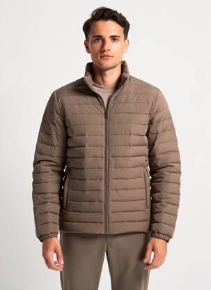 Pūkinė striukė aukšta apykaklė rudas JACK & JONES vyras