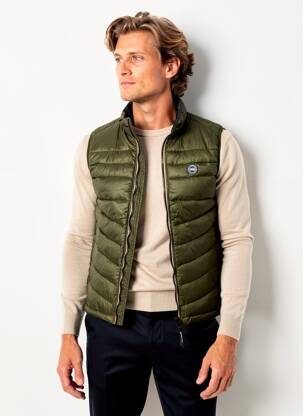 Pūkinė striukė aukšta apykaklė žalias JACK & JONES vyras
