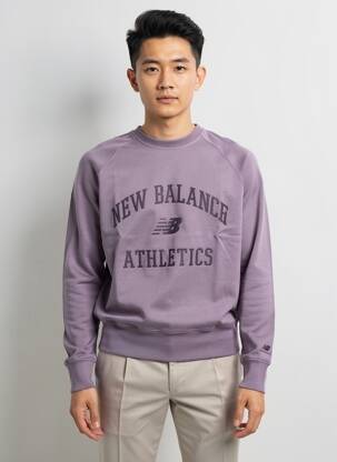 Megztinis apvalus kaklas ilgos rankovės violetinis NEW BALANCE vyras