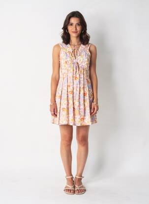 Trumpa suknelė rožinė MANGO moteris