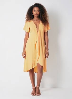 Trumpa suknelė oranžinė VERO MODA moteris