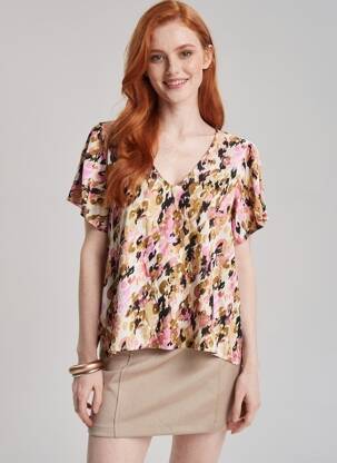 Moteriškas marškinys rudas VERO MODA moteris