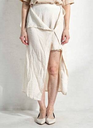 Pusilgis sijonas baltas VERO MODA moteris