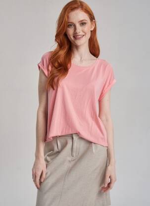 T-marškinys rožinė VERO MODA moteris