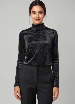 Megztinis su aukštu kaklu juodas VERO MODA moteris