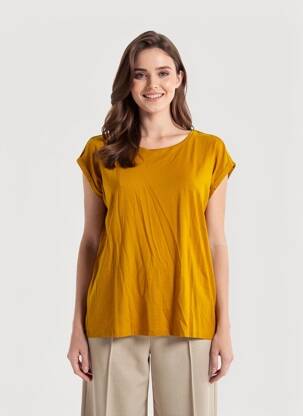 T-marškinys rudas VERO MODA moteris