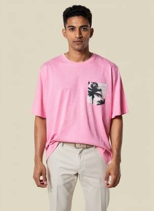 T-marškinys rožinė JACK & JONES vyras