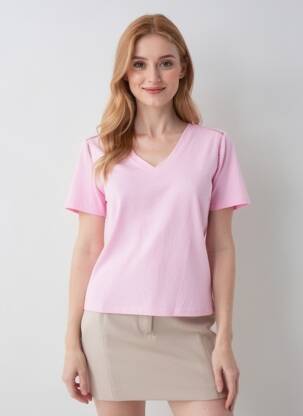 T-marškinys rožinė VERO MODA moteris