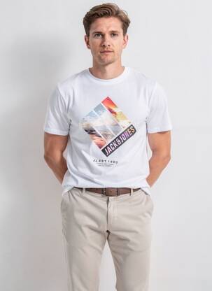 T-marškinys baltas JACK & JONES vyras