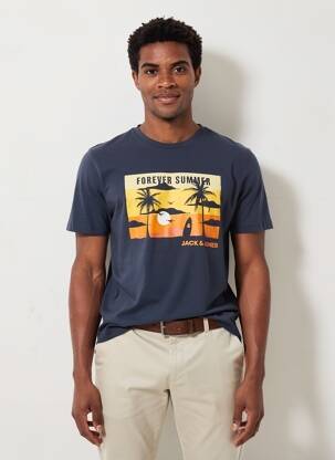 T-marškinys mėlyna JACK & JONES vyras