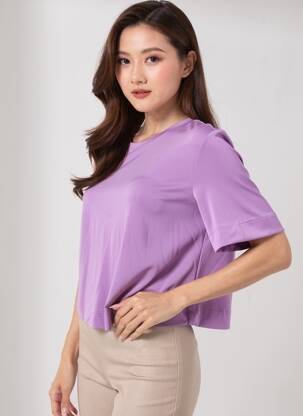 Viršūnė violetinis MANGO moteris