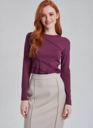 T-marškinys violetinis TALLY WEIJL moteris