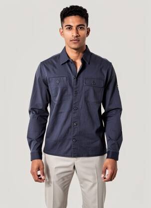 Ilgomis rankovėmis marškinys mėlyna JACK & JONES vyras