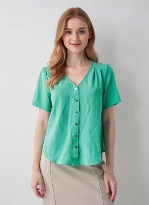 Moteriškas marškinys žalias VERO MODA moteris
