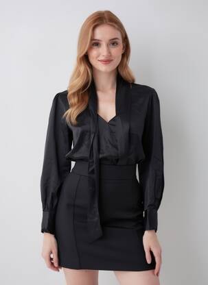 Moteriškas marškinys juodas ASTRID BLACK LABEL moteris