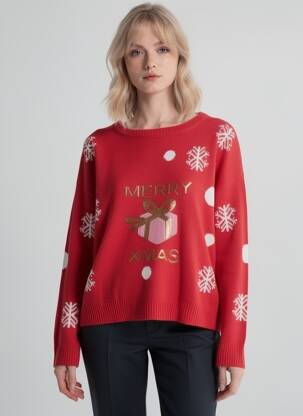 Megztinis raudona VERO MODA moteris