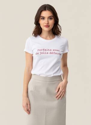 T-marškinys baltas MONSIEUR TSHIRT moteris