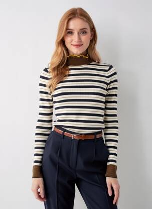 Megztinis su aukštu kaklu bežinis SCOTCH & SODA moteris
