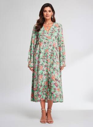 Pusilgių suknelė žalias VERO MODA moteris