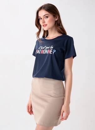 T-marškinys tamsiai mėlyna MONSIEUR TSHIRT moteris
