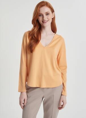 T-marškinys oranžinė MANGO moteris