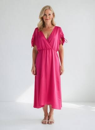 Trumpa suknelė col v rožinė VERO MODA moteris