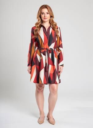 Pusilgių suknelė rudas VERO MODA moteris