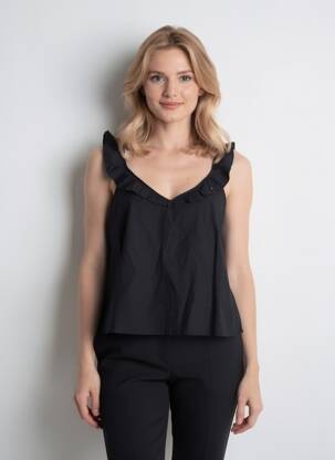 Bluzonai col v be rankų juodas VERO MODA moteris