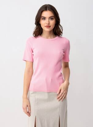 Megztinis trumpas rankovės rožinė VERO MODA moteris