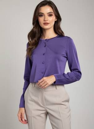 Ilgų rankovių liemenė violetinis MANGO moteris