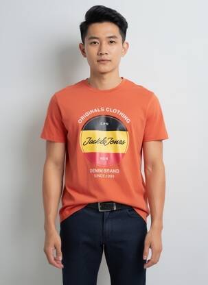 T-marškinys oranžinė JACK & JONES vyras