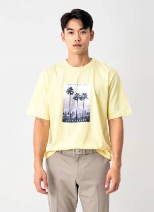 T-marškinys geltona JACK & JONES vyras