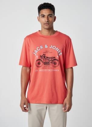 T-marškinys raudona JACK & JONES vyras