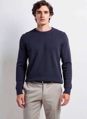 Megztinis apvalus kaklas ilgos rankovės mėlyna JACK & JONES vyras