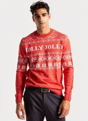 Megztinis raudona JACK & JONES vyras