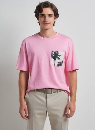 T-marškinys rožinė JACK & JONES vyras