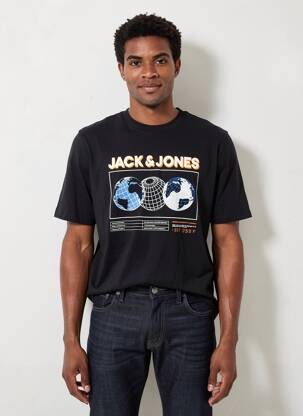 T-marškinys apvalus kaklas juodas JACK & JONES vyras