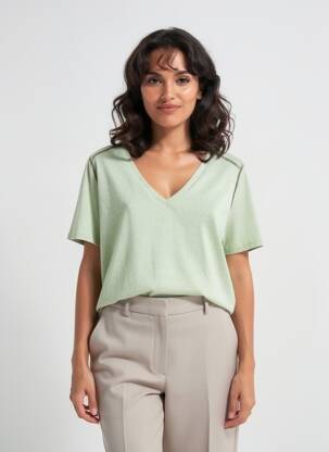 T-marškinys žalias VERO MODA moteris