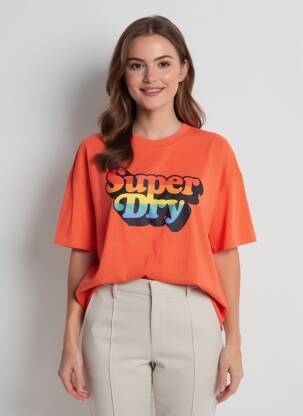 T-marškinys oranžinė SUPERDRY moteris
