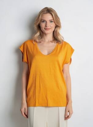 T-marškinys oranžinė PIECES moteris